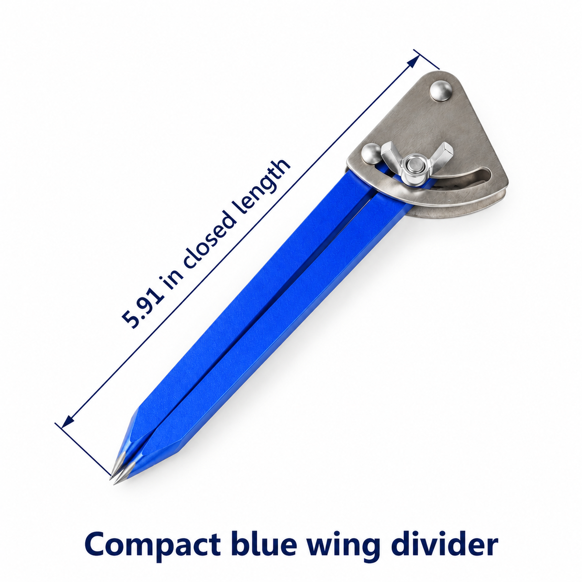 Compact Blue Metal Wing Divider — size or alternate detail