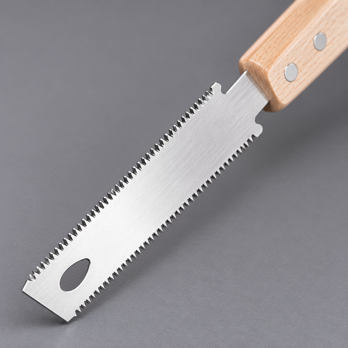 Double-Edge Hand Saw with Hardwood Handle — construction detail