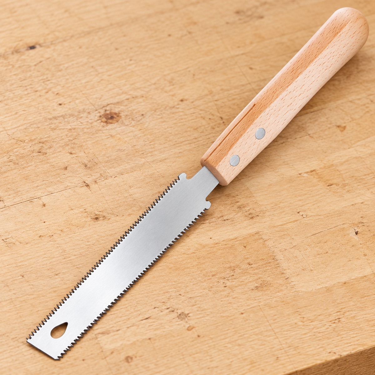 Double-Edge Hand Saw with Hardwood Handle — size or alternate detail