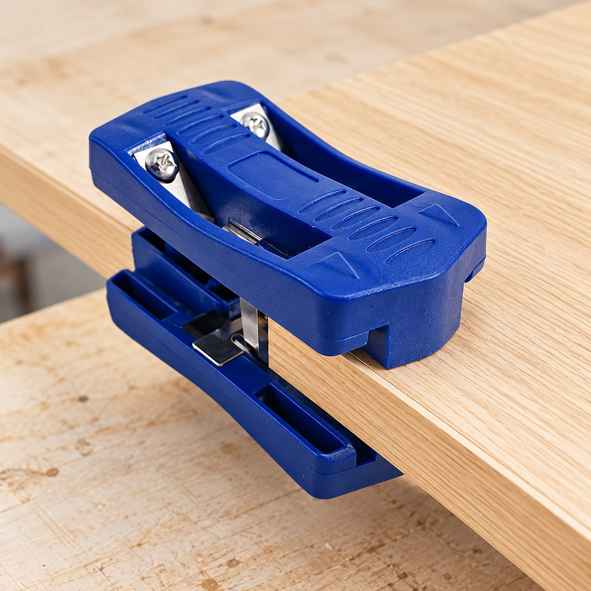 Blue Manual Edge Banding Trimmer with Spare Blades — home project context