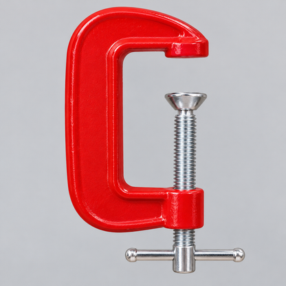Red Metal C-Clamp — 2.87 in Opening — construction detail