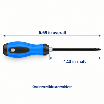 Blue Reversible Phillips and Slotted Screwdriver — size or alternate detail