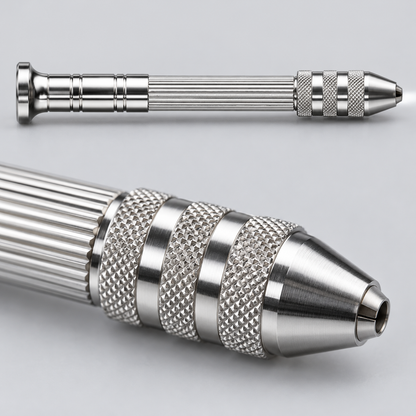 Small Silver Manual Pin Vise — chuck detail